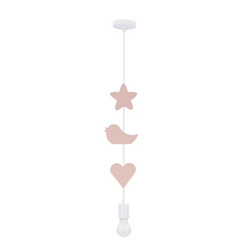 Jednoduchá závěsná lampa hbs 1x20W E27 iq kids pink