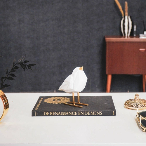 Dekorativní figurka Love Bird XL bílá glamour na komodu nebo jako dárek do obývacího pokoje HV decor