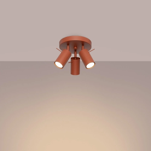 Stropní svítidlo RING 3P moderní červené s nastavitelným stínidlem do obýváku a ložnice