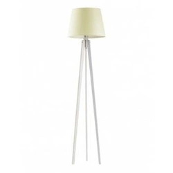 Stojací lampa do obýváku Curacao moderní dřevěná s ecru stínidlem Lysne 158 cm