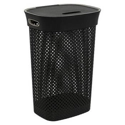 Plastový moderní koš na prádlo 60 l do koupelny Purl tmavě šedý 5five simply smart