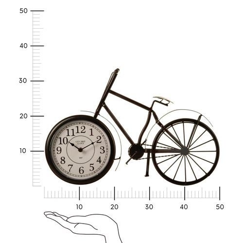 Stojací retro hodiny ve tvaru kola Dimitri černé tichý mechanismus do obýváku nebo ložnice Atmosphera