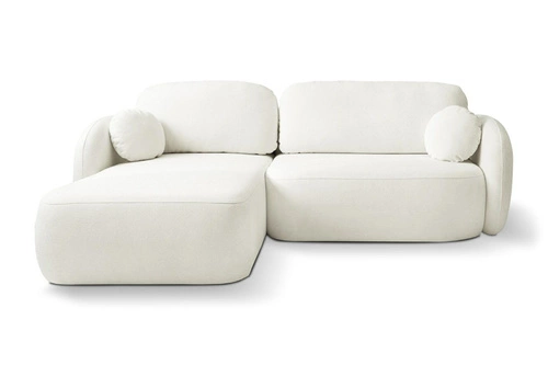 Rohová sedací souprava s rozkladem Salby levá bílá moderní do obýváku s úložným prostorem