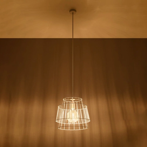 Závěsné svítidlo Gate bílé moderní kovové do obýváku kuchyně nad ostrůvek 35 cm