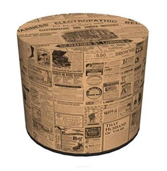 Moderní kulatý taburet The Times Intesi vícebarevný do obývacího pokoje nebo ložnice čalouněný 40 cm