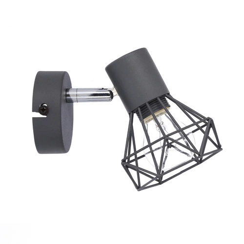 Nástěnné svítidlo Verve matná šedá kovová moderní s otočným stínidlem do ložnice