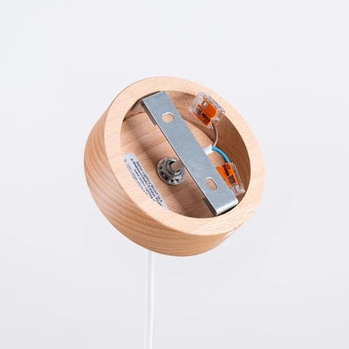 Závěsné svítidlo MARION bílá skandinávský styl kulaté do obýváku a jídelny dřevo ocel 130 cm