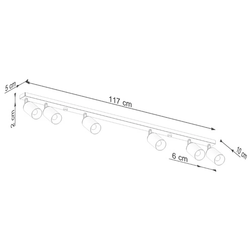 Stropní svítidlo WINX 6L černý chrom moderní do obýváku a ložnice LED GU10