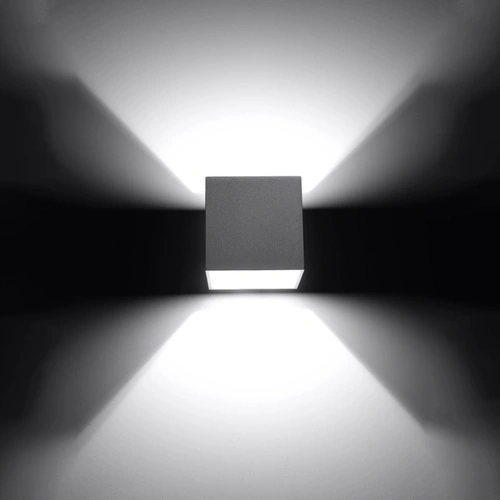 Nástěnné svítidlo Quad šedé moderní hliníkové do obýváku a ložnice Sollux Lighting
