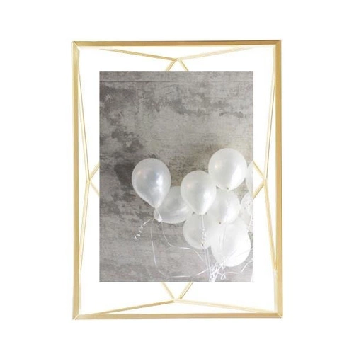 Kovový fotorámeček 10x15 Prisma Umbra zlatý na postavení i zavěšení dekorativní