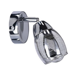 Moderní nástěnné svítidlo Milton chrom s otočným skleněným stínidlem do ložnice a obýváku