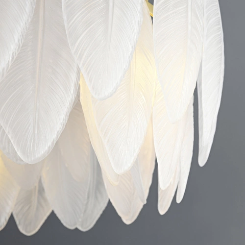 Stropní svítidlo PIUMA glamour bílo-zlaté skleněné 80 cm do obýváku a jídelny Step into Design