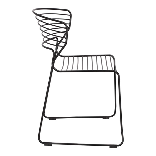 Černá kovová jídelní židle na lyžinách Hilly moderní do kuchyně