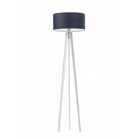 Stojací lampa trojnožka MIAMI modrý stínidlo glamour dřevěná do obýváku Lysne 148 cm