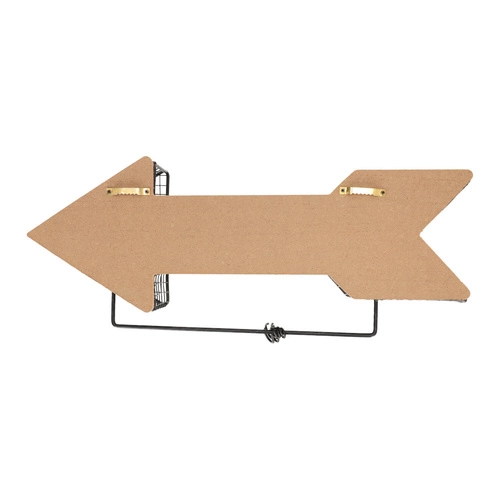 Nástěnný věšák do předsíně Intesi Arrow černý, industriální s policí na drobnosti