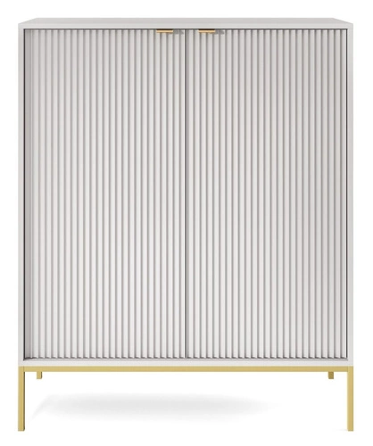 Lahodná šedozlatá ložnicová sestava nábytku s rýhovanými čely