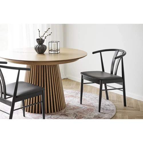 Dřevěná jídelní židle Artenara Intesi černá čalouněná ekokůží moderní do jídelny a obýváku