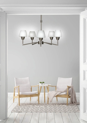 Závěsné svítidlo Togo 5 světel skleněné moderní bílé do obýváku CANDELLUX