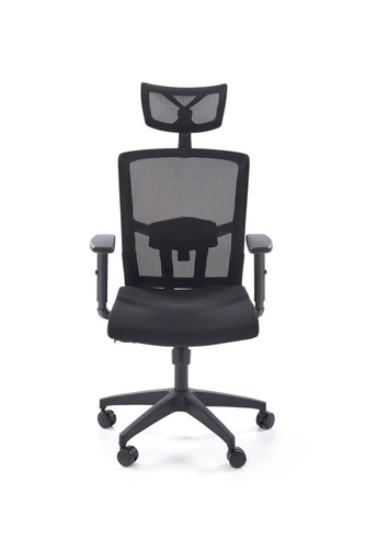 Ergonomická otočná kancelářská židle Scienne černá s opěrkou hlavy a nastavitelným sedákem Intesi