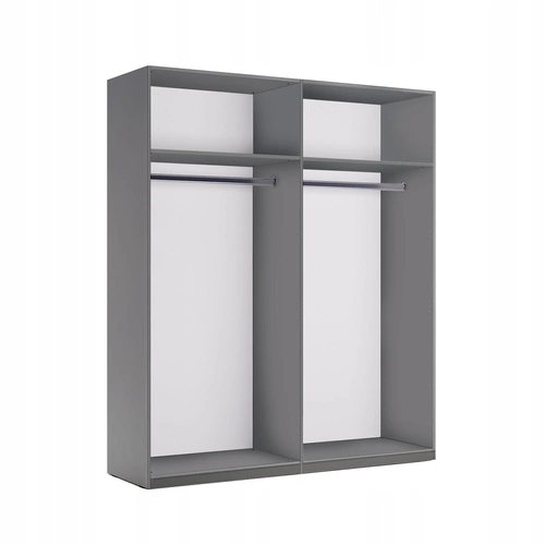 Čtyřdveřová šatní skříň Della grafitová moderní s policemi do ložnice s možností personalizace