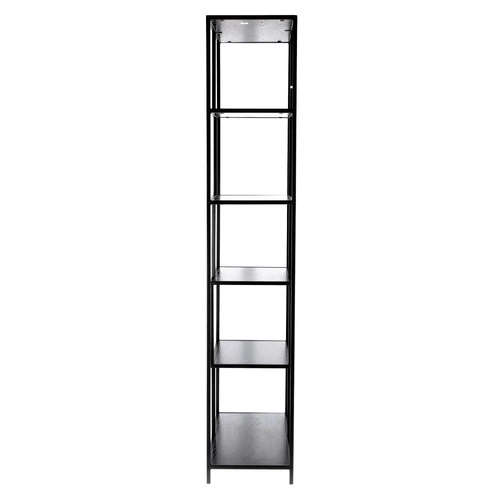 Vysoká černá kovová knihovna do obýváku Seaford II 77 cm Intesi