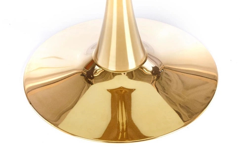 Jídelní kulatý stůl Semilla 90 cm bílý mramor zlatý glamour moderní na jedné noze