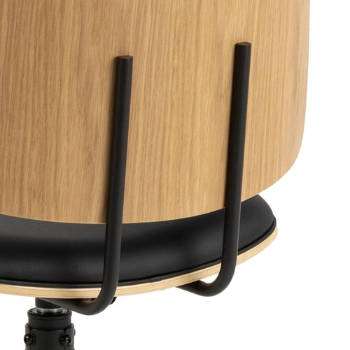 Otočná židle Owen Actona černá kůže do kanceláře a obýváku čalouněná industriální