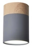 Stropní svítidlo Tuba 1x15W GU10 6,8/10 šedá+dřevo