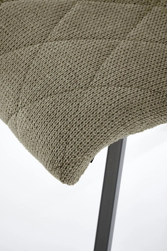 Čalouněná jídelní židle Fenri olivová, moderní na černých nohách do jídelny a obývacího pokoje Intesi