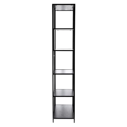 Vysoká černá kovová knihovna do obýváku Seaford II 77 cm Intesi