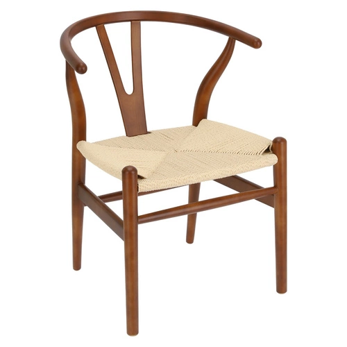 Židle Wicker Color přírodní/tmavě hnědá inspirovaná Wishbone