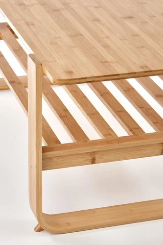 Dřevěný konferenční stolek Ayahi obdélníkový s policí skandinávský do obýváku 120x57