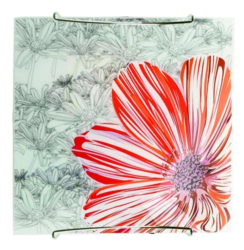 Stropní svítidlo Spring čtvercové červené 30x30 skleněné moderní do obýváku CANDELLUX