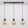 Závěsná lampa Aspa černá 3x40W E27 stínítko hnědé