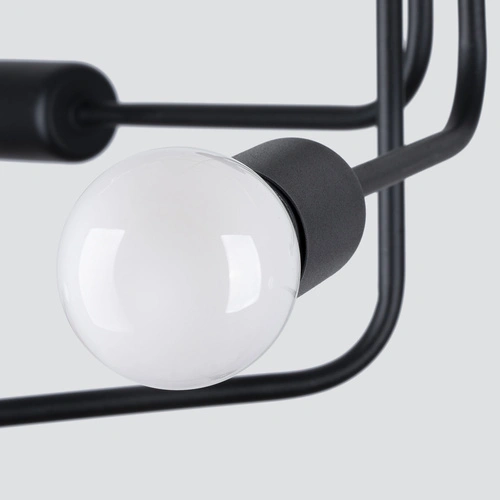 Moderní černý kovový lustr NORAH 6 do obýváku a jídelny 68 cm