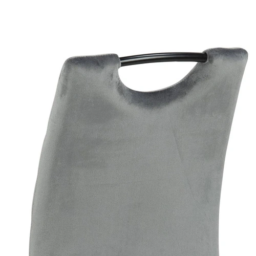 Actona Dia šedá sametová jídelní židle moderní na černých nohách