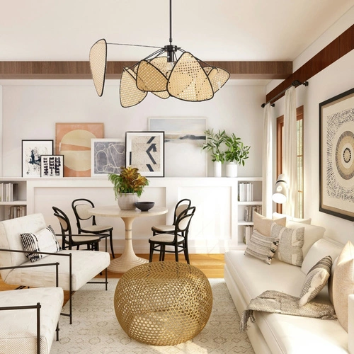 Závěsné svítidlo NATURA 100 cm ratanové, výškově nastavitelné do jídelny a obýváku boho Step into Design