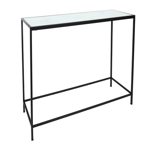 Moderní skleněná konzole Rosa s mramorovou deskou do předsíně nebo obýváku 100 cm