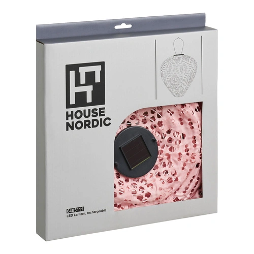 Zahradní solární LED lucerna Greatham růžová IP44 House Nordic na terasu