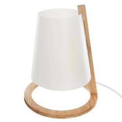 Noční lampa do ložnice Pita Atmosphera bílá bambusová moderní stolní lampa 26,5 cm