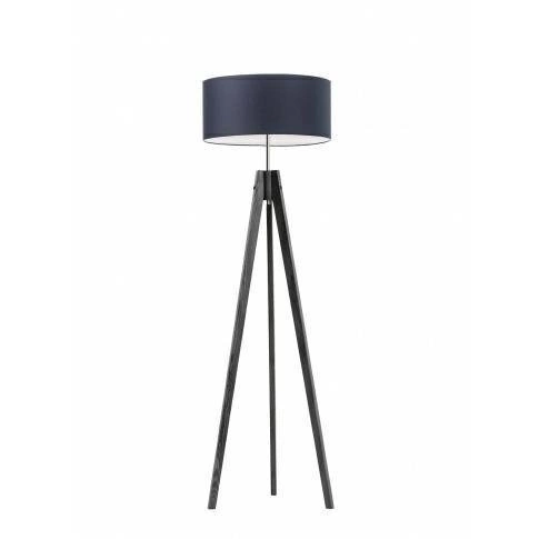 Dětská stojací lampa HAITI tmavě modrá dřevěná s látkovým stínidlem Lysne