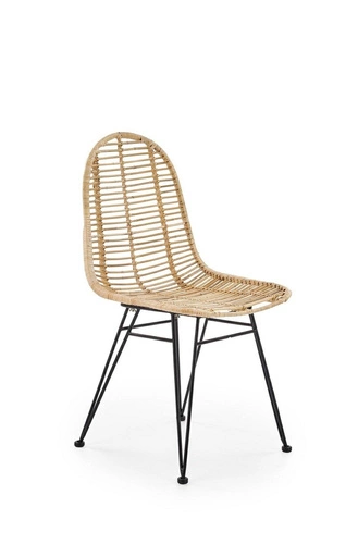 Ratanová židle Oregon Intesi do jídelny a obýváku boho na kovových nohách černá