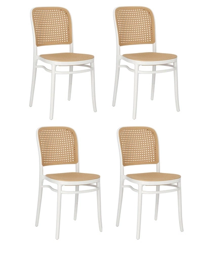 Sada 4 bílých židlí Antonio