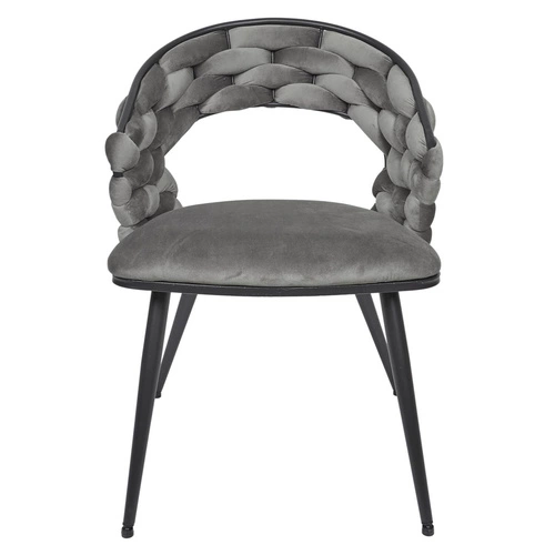 Čalouněná jídelní židle Swyer šedý samet s područkami moderní Intesi