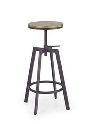 Barová stolička Olde černá kovová loftová bez opěradla do kuchyně a k ostrůvku 80 cm Intesi