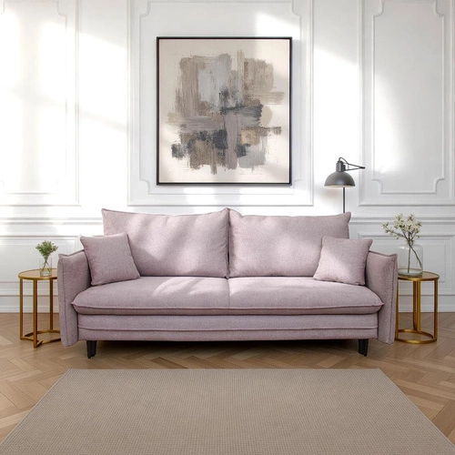 Rozkládací pohovka Milagro 3místná s úložným prostorem a funkcí spaní do moderního obýváku šedobéžová