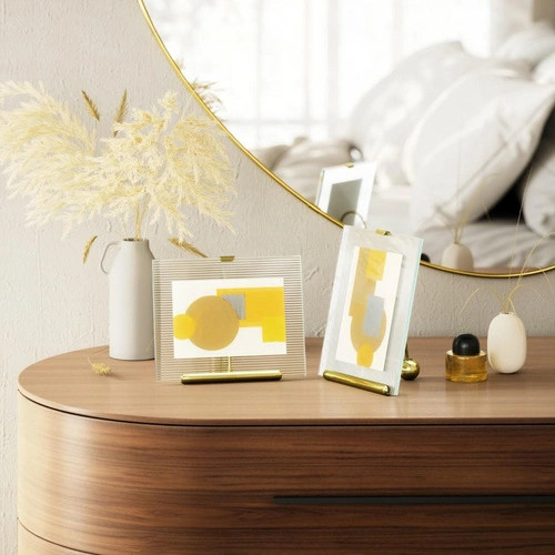 Fotorámeček 10x15 Umbra Flute zlatý moderní stojací sklo glamour na stůl