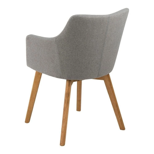 Čalouněná jídelní židle Bella Actona šedá skandinávská s područkami dřevěná