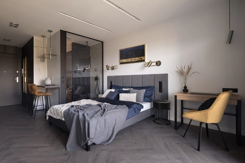 Noční stolek Polo 40 cm černý s kulatou deskou, moderní design Actona