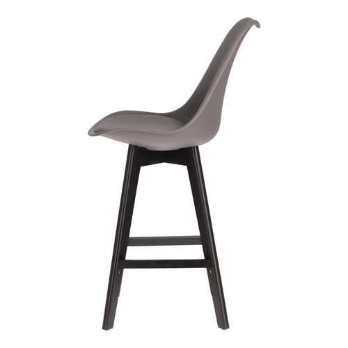 Barová židle s opěrkou Norden Intesi šedá 65 cm moderní do kuchyně a k ostrůvku na černých nohách